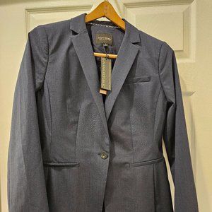 NWT Banana Republic Classic Fit Washable Wool-Blend Blazer - Navy Blue - 6